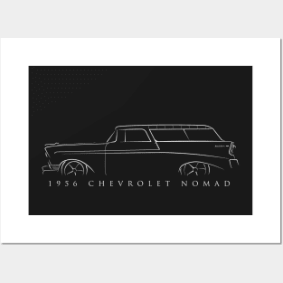 1956 Chevy Nomad - profile stencil, white Posters and Art